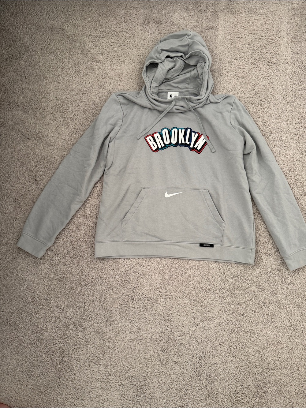 Brooklyn Nets City Edition Nike Light Gray Pullover Hoodie